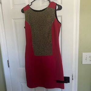 Millau Red and Gold Mini Dress